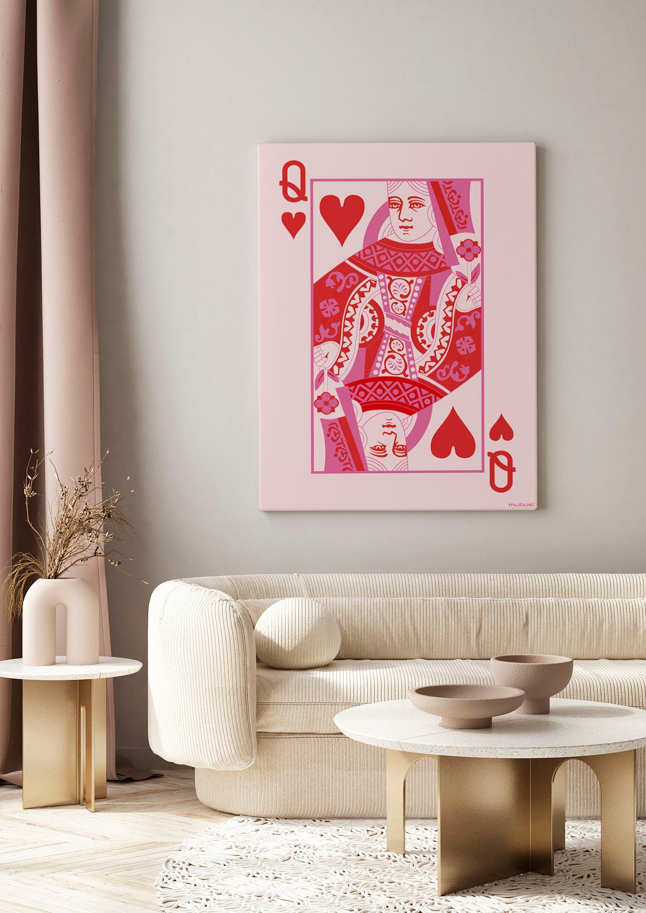 Lienzo Decorativo Reina Corazones