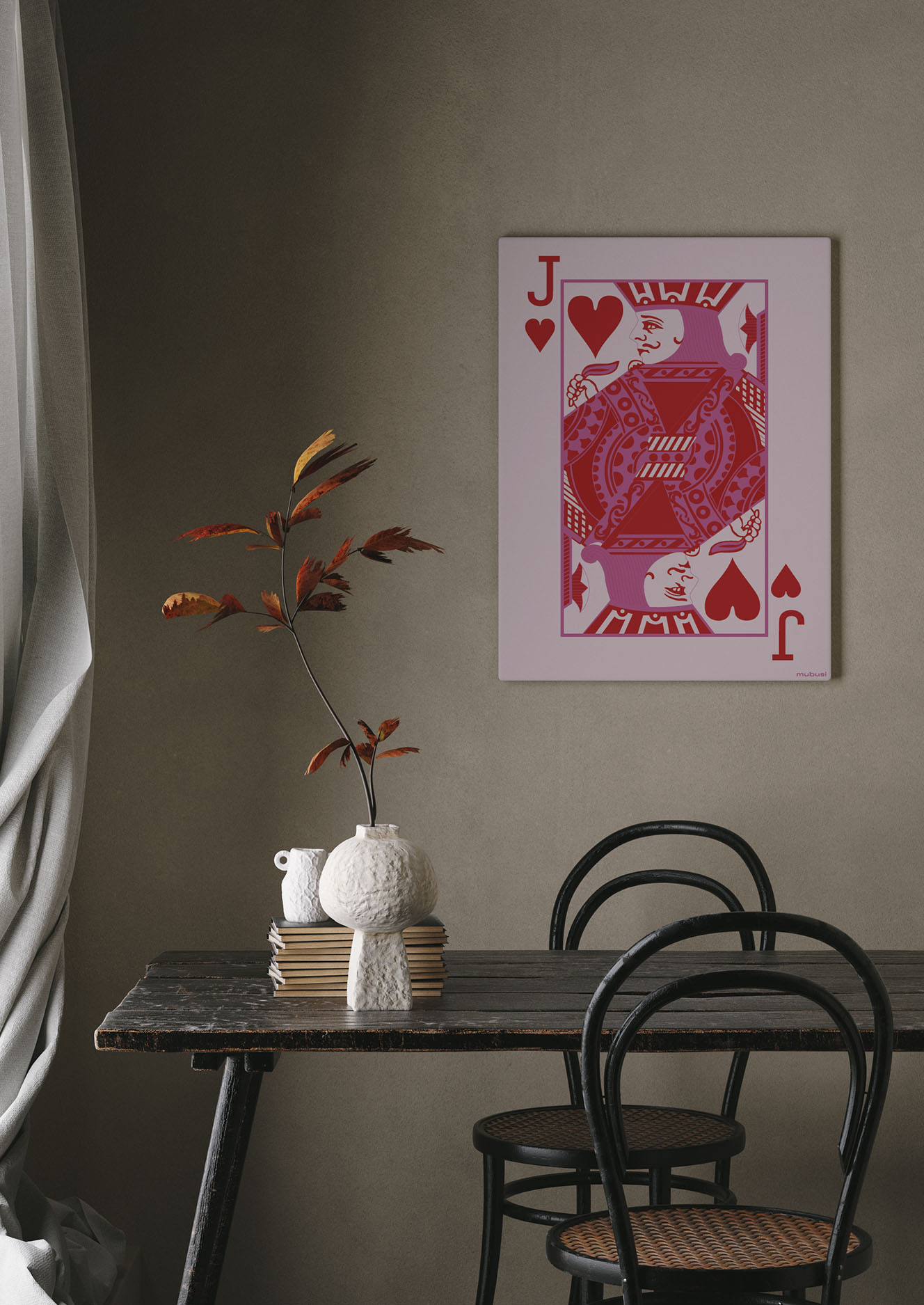 Lienzo Decorativo Sota Corazones