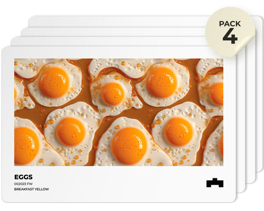 Pack de 4 Salvamanteles Individuales - Comida Huevos 45x30 cm